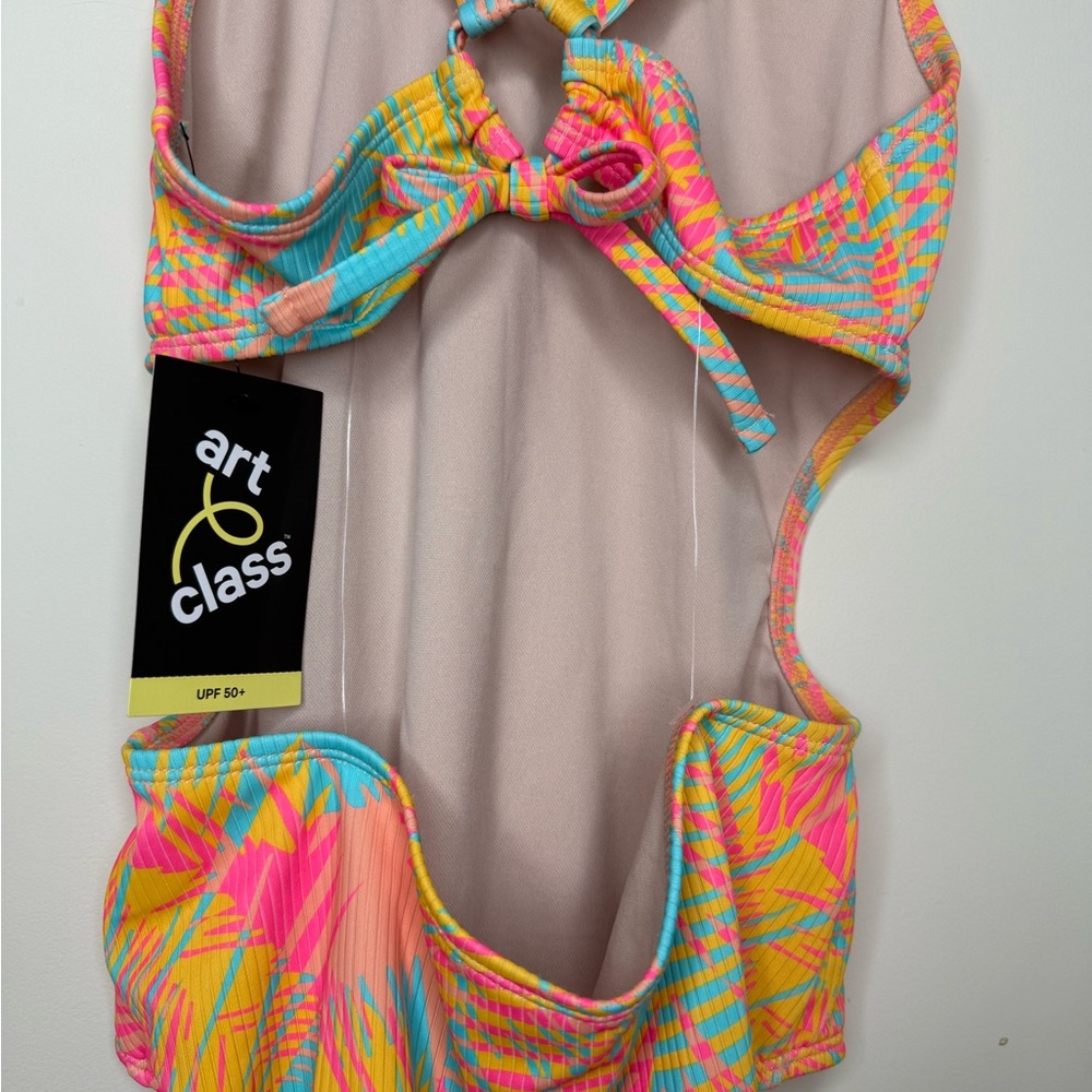 NWT Girls One-Piece Swimsuit – Tropical Print 🌴🌈 - Picture 5 of 5
